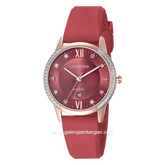 LOFOTEN F-2322L Red Rosegold Sapphire Glass Rubber Strap